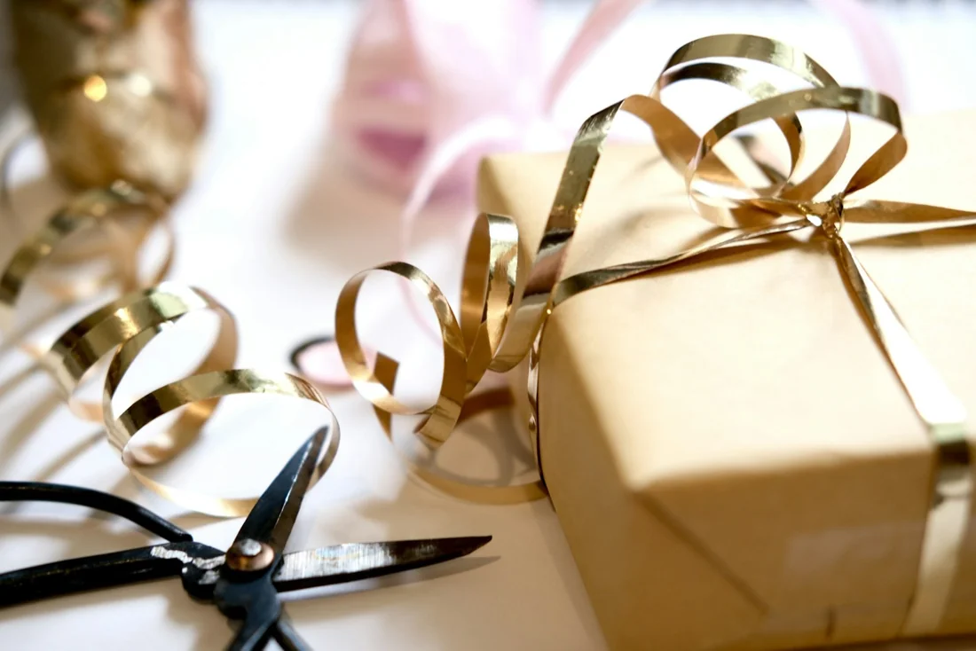 Gift boxes and ribbon in soft light